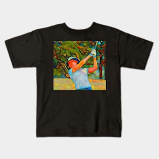 Woman Golfer Painting Kids T-Shirt